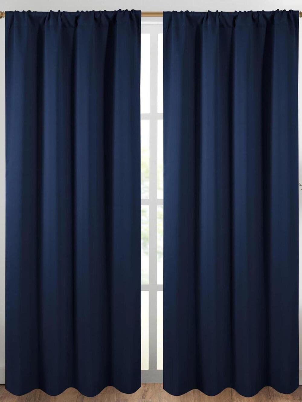 ROOM DARKENING CURTAIN PR-52X84-NAVY BLUE*